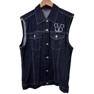 BandMerch Black‎ Veil Brides Denim Vest Womens M Rock Punk